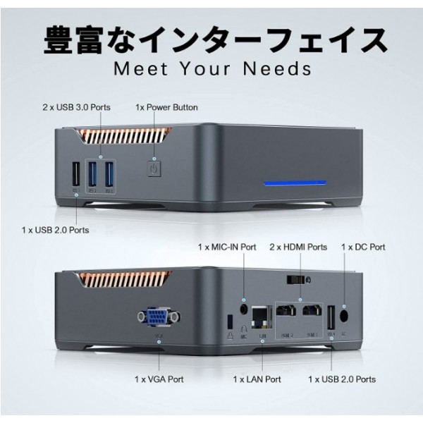 SNUNMU ミニpc 8GB DDR3 128GB SSD mini pc Windows 10 Pro、3画面同時出力可能 小型 パソコン 最大4K解像度 小型pc、省電力 ミニコンピューター Celeron N3350(最大2.4GHz)