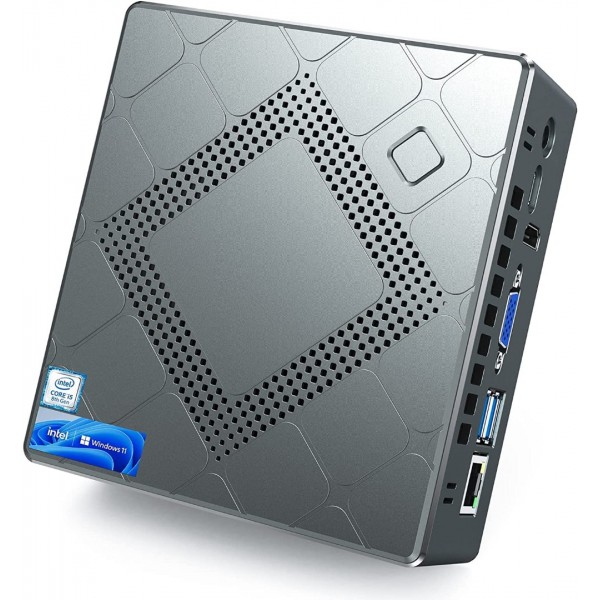 Windows 11 Mini PC,Intel Core i5-8279U(Up to 4.1GHz),16GB RAM+256GB M.2 SSD Small Desktop PC,Support 2.5" mSATA SSD/Bluetooth 4.2/WiFi 5/USB3.0/4K HD,Fingerprint Unlock Working&Gaming Mini Computer